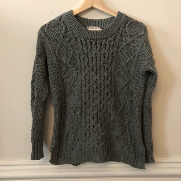 Sold! Madewell Classic Cableknit Pullover in Green - Picture 5 of 6